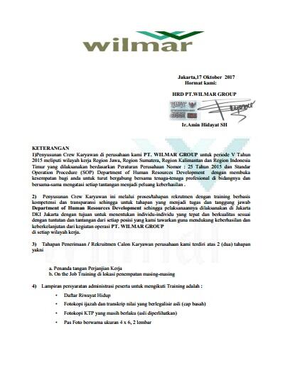 HATI-HATI Penipuan berkedok panggilan kerja (PT WILMAR International)