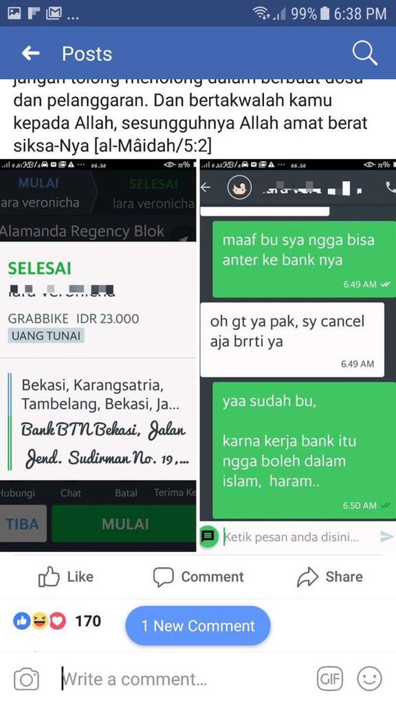 Tahu Calon Penumpangnya Kerja di Bank, Driver Ojek Online Tolak Orderan