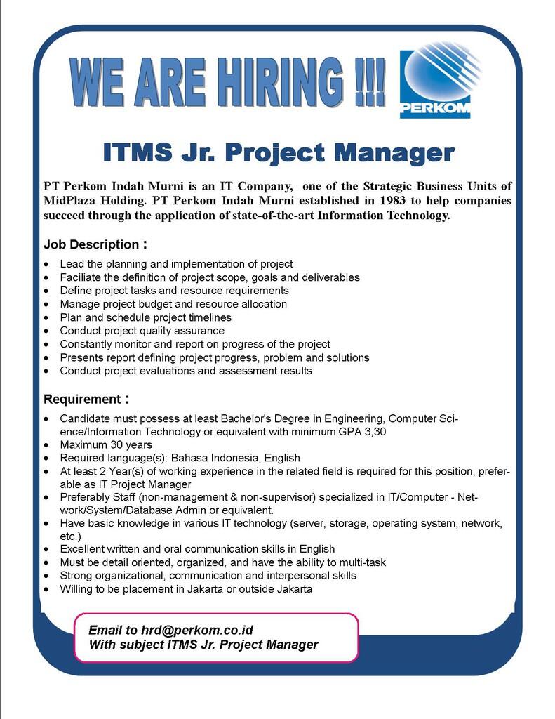 Lowongan Kerja IT di Perkom Indah Murni (MidPlaza ICT Group)