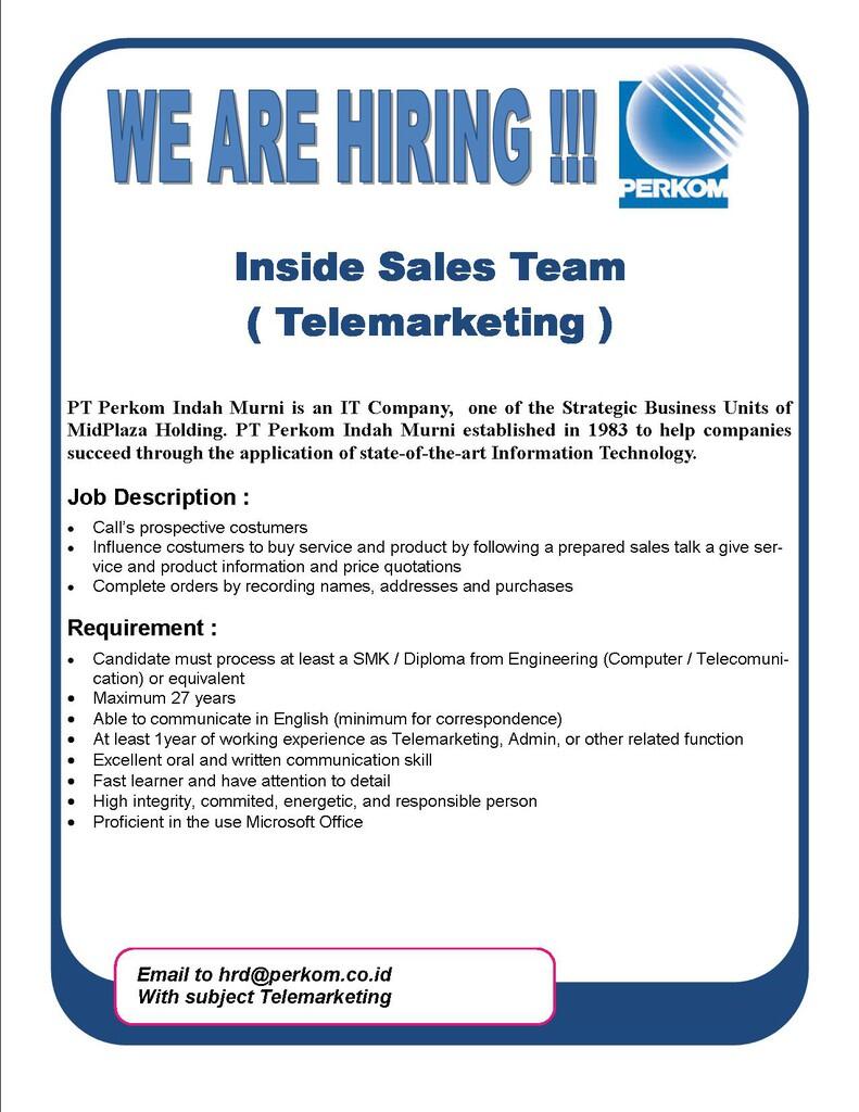 Lowongan Kerja IT di Perkom Indah Murni (MidPlaza ICT Group)