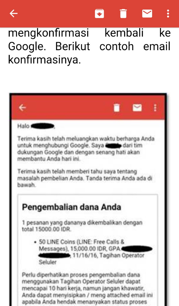 Ribednya Refund dana otorisasi pembelian game Google play via Billing operator
