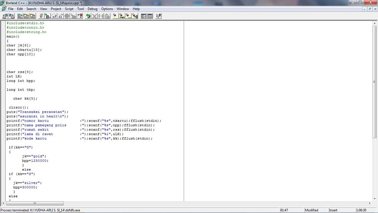 ASK borland C++ 2hari ga kelar