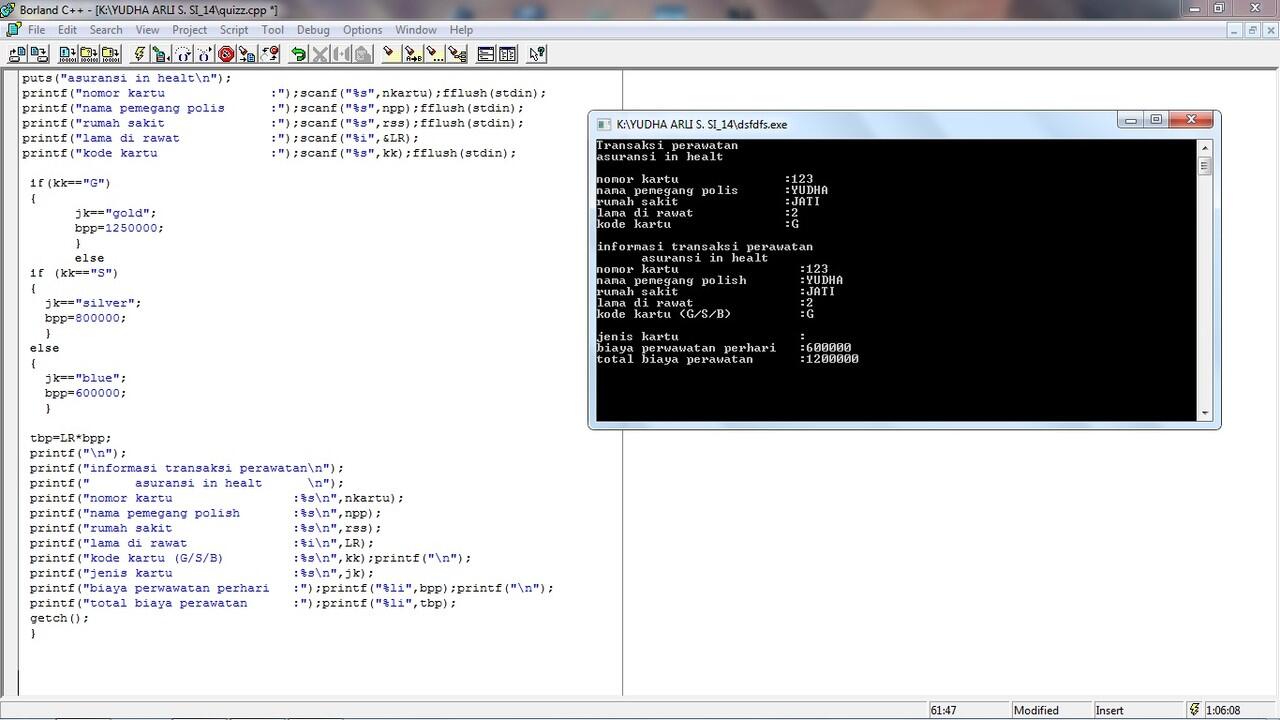 ASK borland C++ 2hari ga kelar