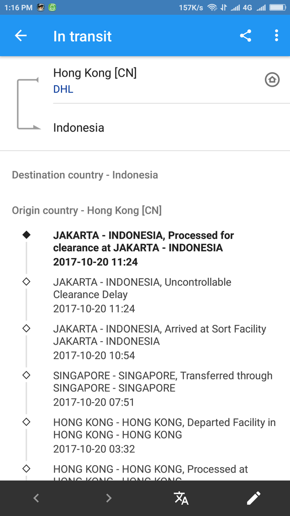 Status shipping. Status shipping