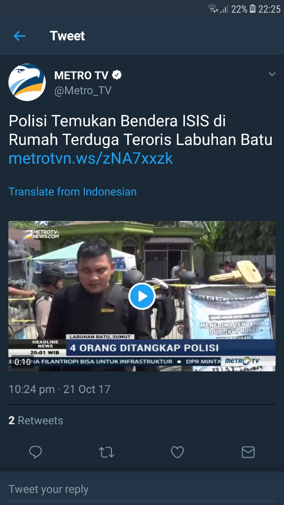 2 Orang Terduga Jaringan ISIS di Sumut Ditangkap