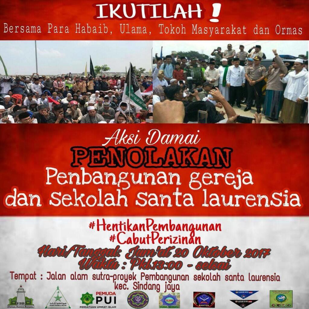 Aksi Damai Penolakan Pembangunan Gereja Dan Sekolah Santa Laurensia