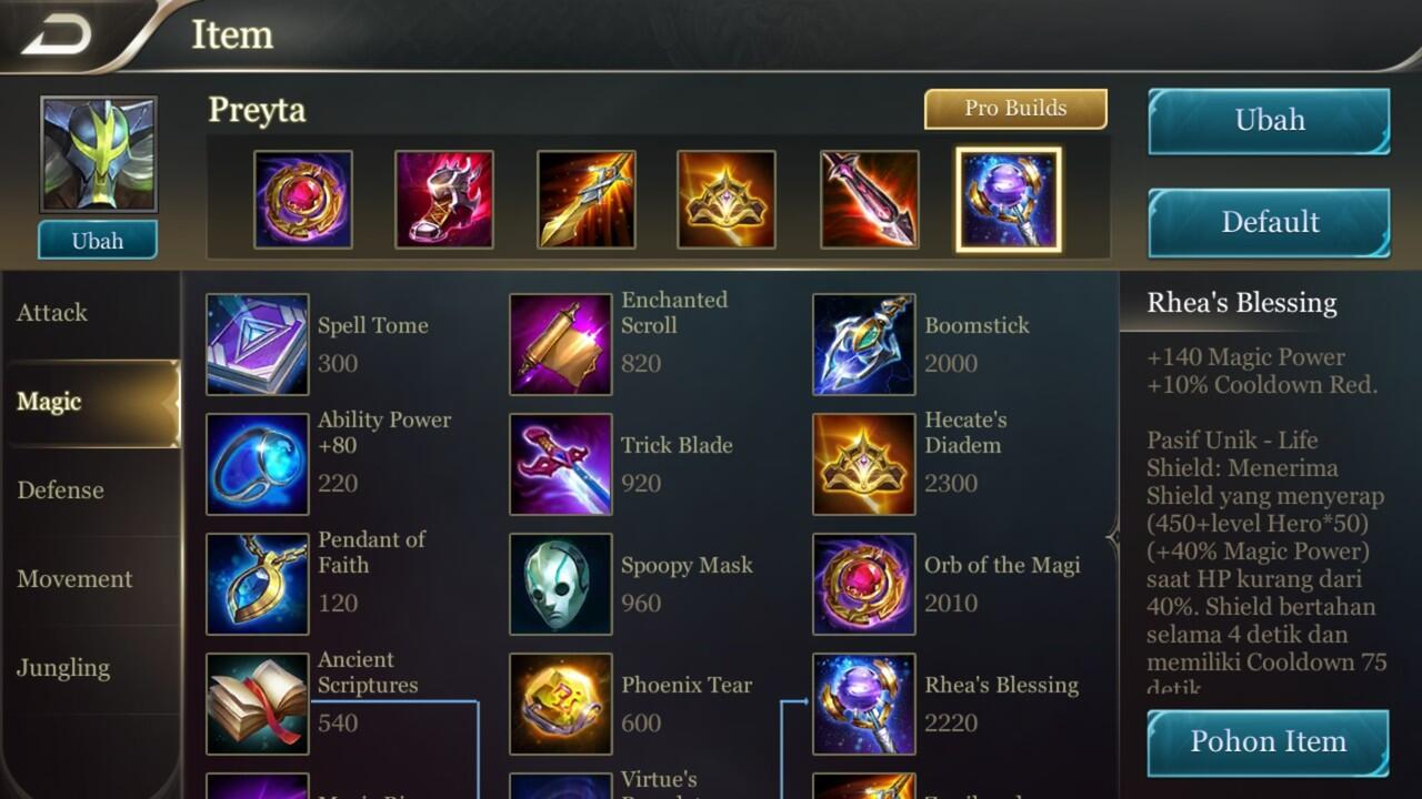 Build Item Anti Goyang Hero Preyta Arena of Valor