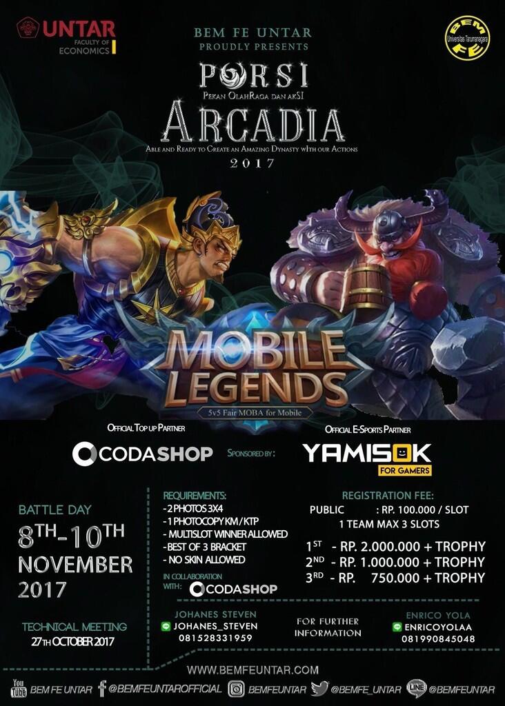 MOBILE LEGENDS TOURNAMENT - PORSI ARCADIA 2017