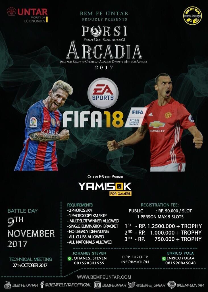 E-SPORTS COMPETITION (MOBILE LEGEND, FIFA , DOTA 2) PORSI &quot;ARCADIA&quot; 2017