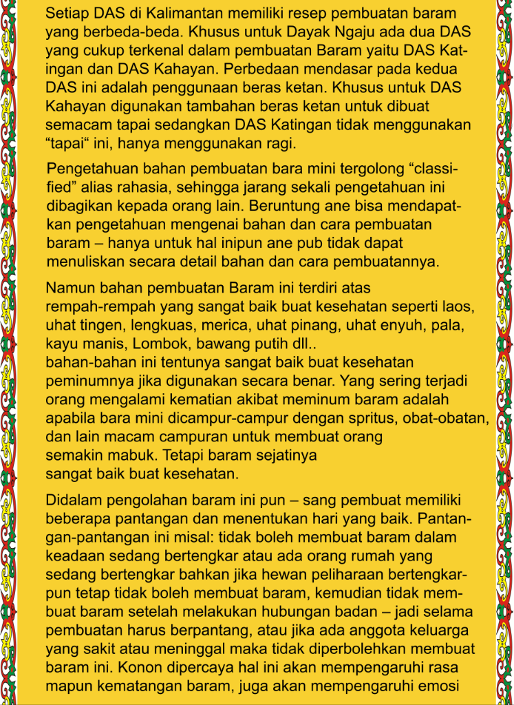 Filosofi MINUMAN Keras Khas adat Dayak (Baram Arak Bahaya)