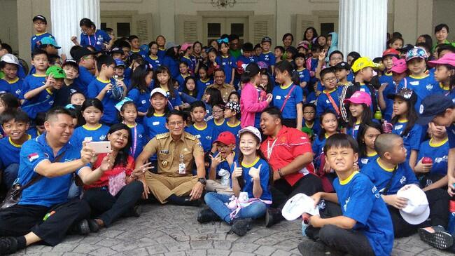 Anies-Sandi Terima Rombongan Siswa Integrated Christian School