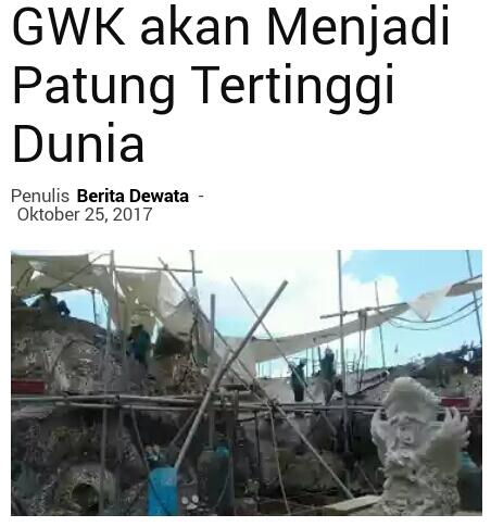 GWK akan Menjadi Patung Tertinggi Dunia