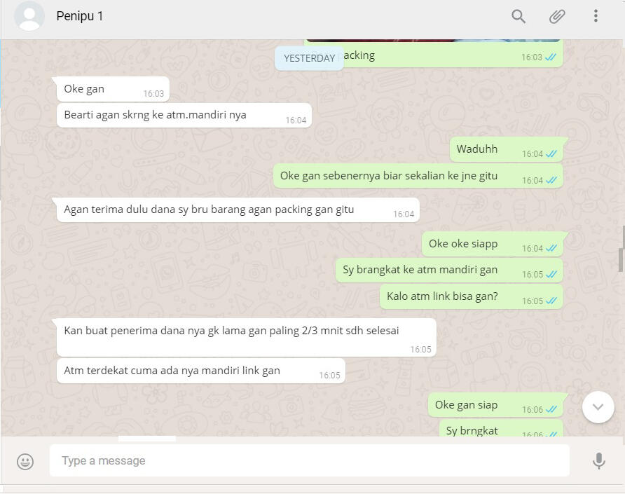 REKAMAN MODUS PENIPUAN E-CASH, 3 PENIPU DALAM 1 HARI (pengalaman pribadi)