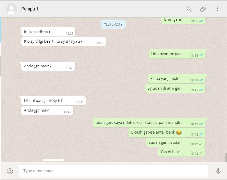 REKAMAN MODUS PENIPUAN E-CASH, 3 PENIPU DALAM 1 HARI (pengalaman pribadi)