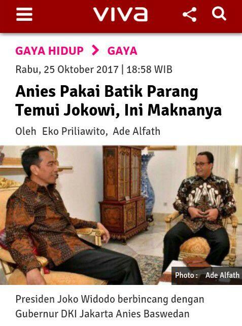 Anies Pakai Batik  Parang  Temui Jokowi  Ini Maknanya KASKUS