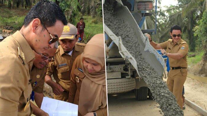 Ikut Ngecor Jalan, Wajah Gubernur Jambi Belepotan