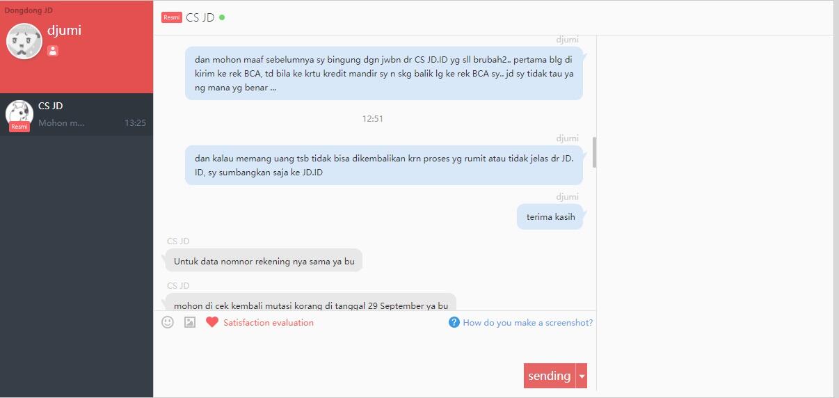 Refund di JD.ID ribet dan tidak jelas 