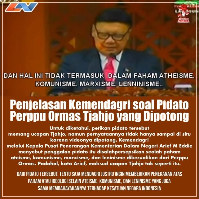 Hoax Detected!!!Ternyata Video Pidato Mendagri di Edit Untuk Menyudutkan Pemerintah