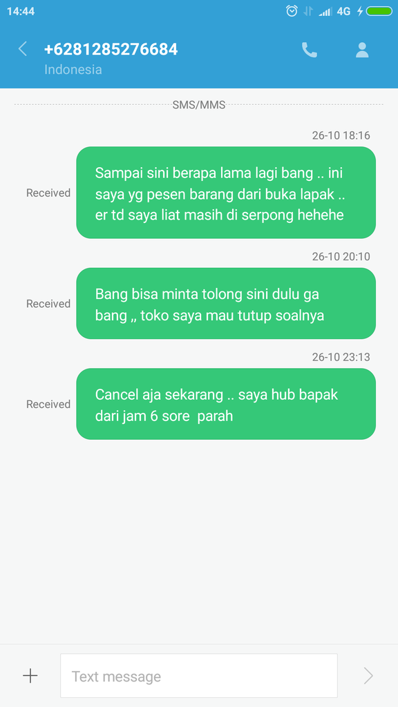 Gosend barang ga dikirim .. di cancel pakcing di rusak isi diambil 