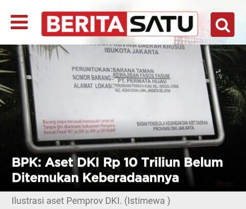 BPK: Aset DKI Rp 10 Triliun Belum Ditemukan Keberadaannya