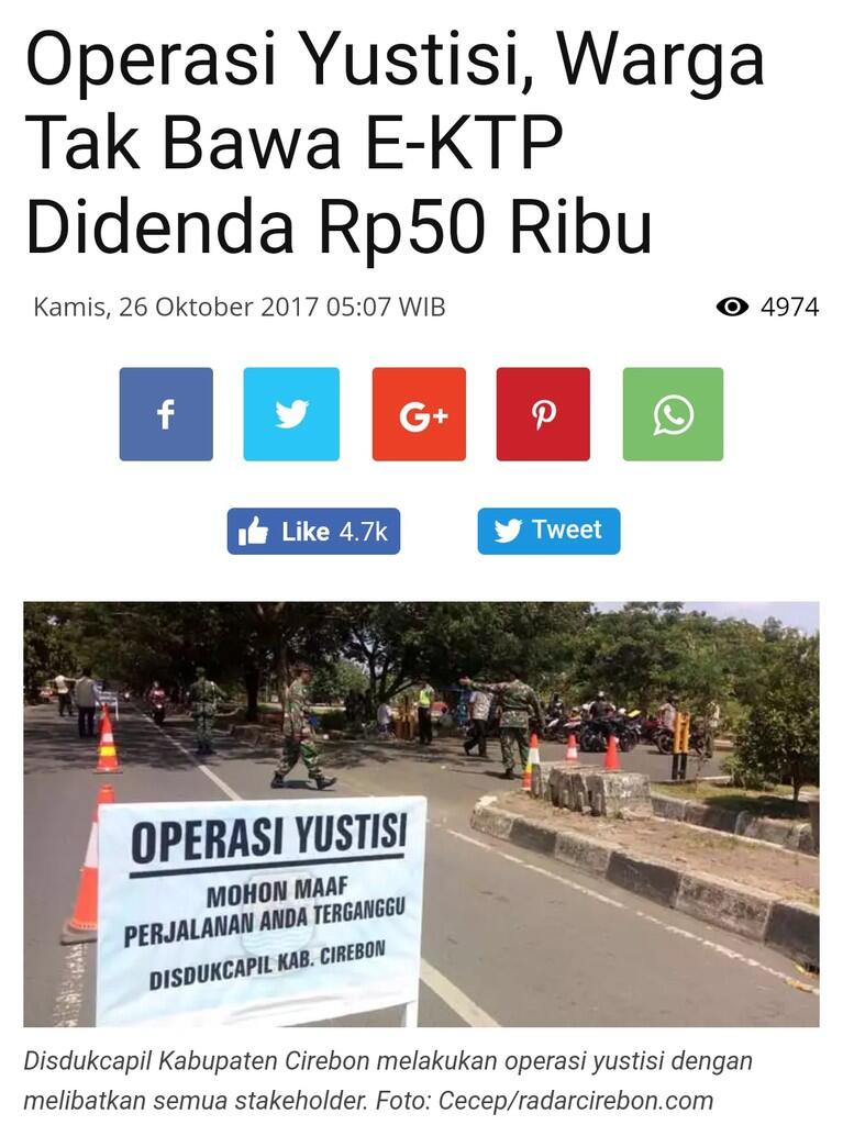 Bikin E-KTP sudah 1tahun gak Jadi-jadi, gak bawa E-KTP malah didenda 50rb