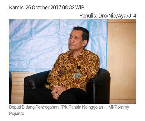 KPK akan Pelajari Sejumlah Rencana Sandi