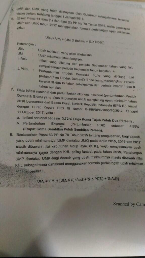 Upah Minimum Provinsi di 2018 Naik 8,71%