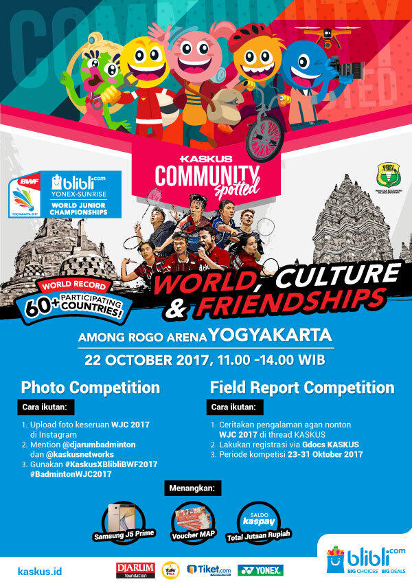 Have Fun Bareng Blibli.com Yonex Sunrise BWF World Junior Championships 2017