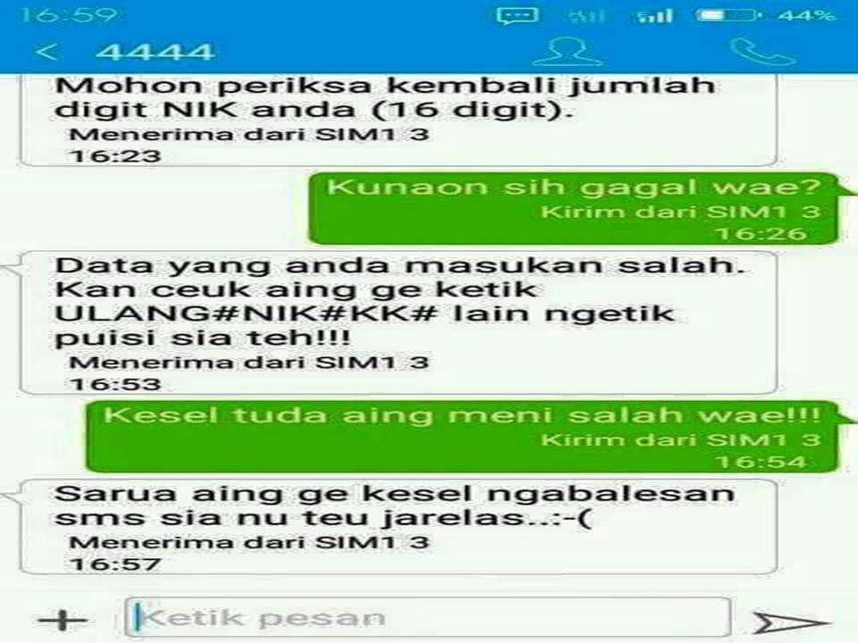 NYESEK, GAGAL REGISTRASI KE 4444
