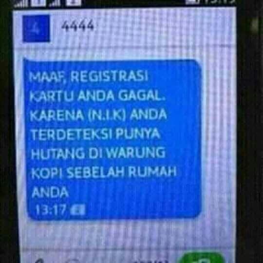 NYESEK, GAGAL REGISTRASI KE 4444