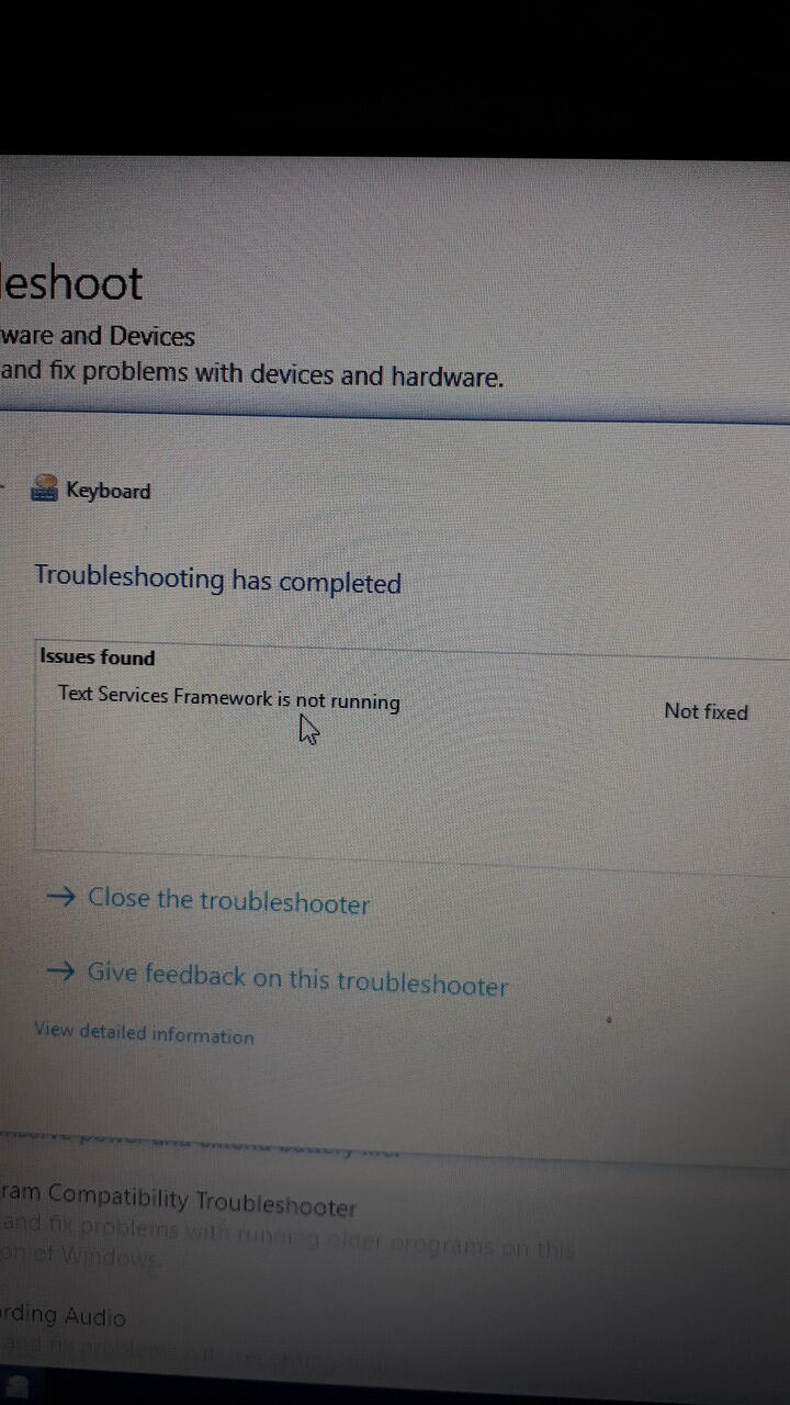 Ask... text services not running di win 10 pro