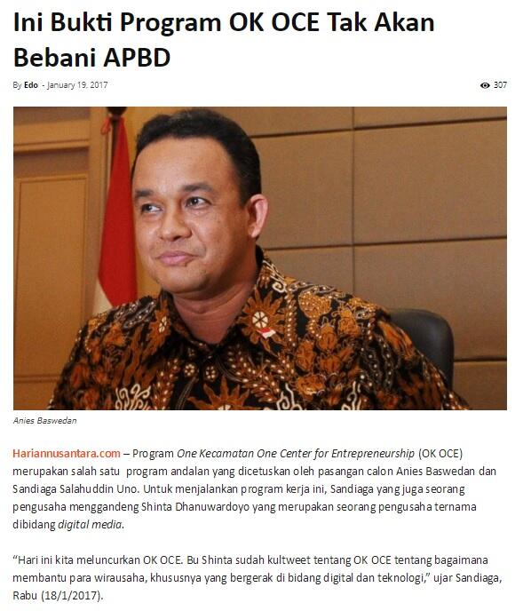 Pemprov DKI Anggarkan KJS Plus Rp 100 M dan Rp 92 M untuk OK OCE