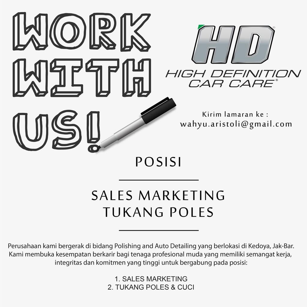 dibutuhkan : SALES MARKETING DAN TUKANG POLES DETAILING