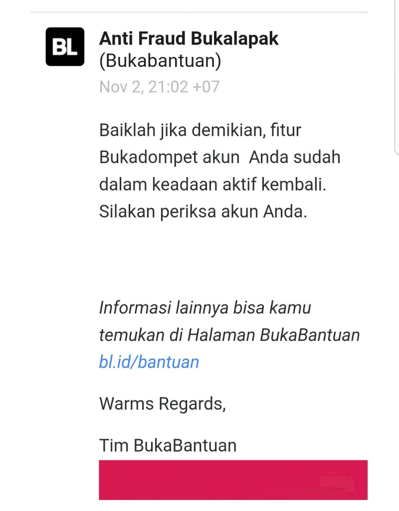 Ketidaksesuaian Informasi CS Bukalapak
