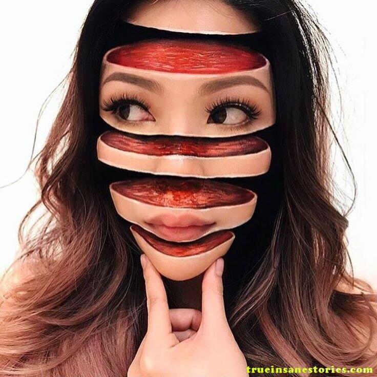 (Mimi Choi) Ciptakan Ilusi Hanya Dengan Make Up dari Wajahnya ..