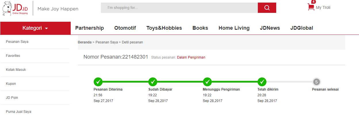 Kecewa jd.id Pesan di jd.id 1 Bulan Paket Belum diterima
