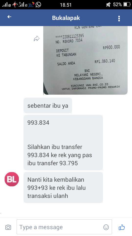 (cc) BUKALAPAK REFUND TRANSAKSI KEDALUARSA DAN PENIPUAN ATAS NAMA BUKALAPAK DI FB