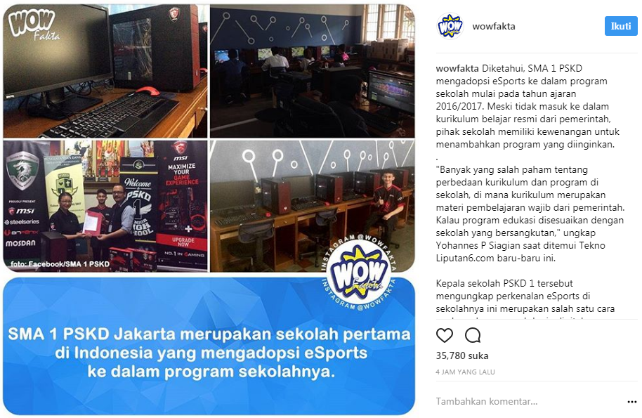 Sekolah ini cocok buat 'kids jaman now', punya ekskul e-sports lho