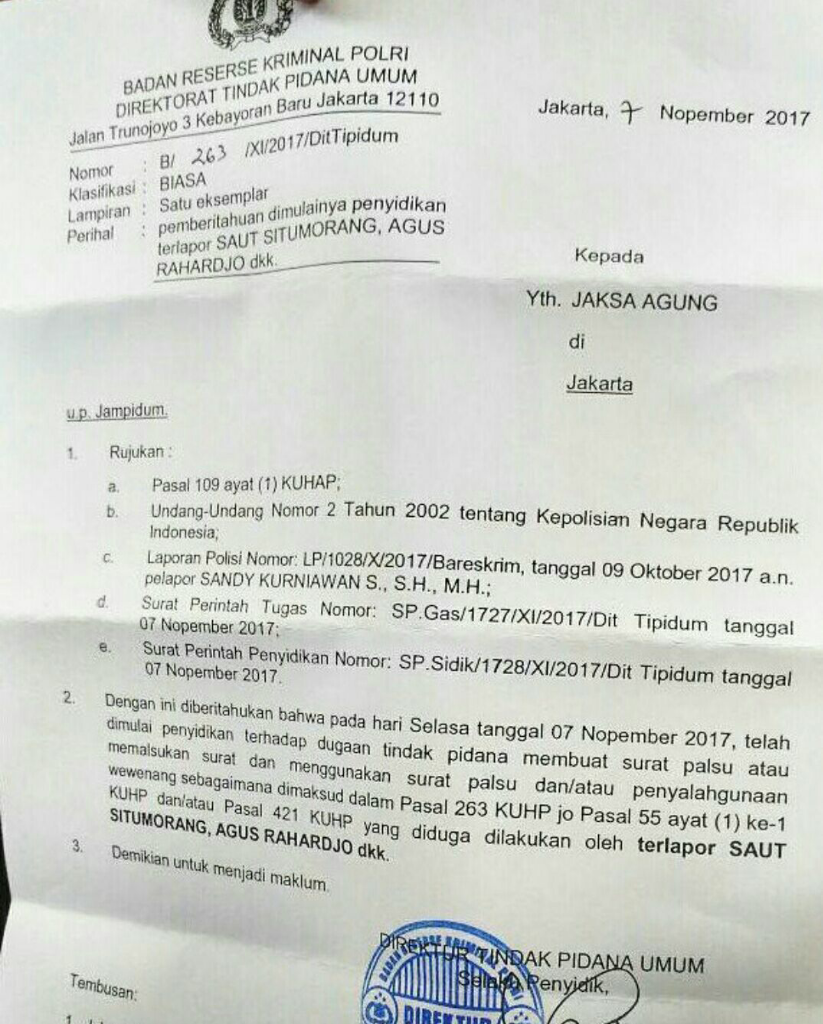 Bareskrim Terbitkan SPDP, Dua Pimpinan KPK Jadi Tersangka?