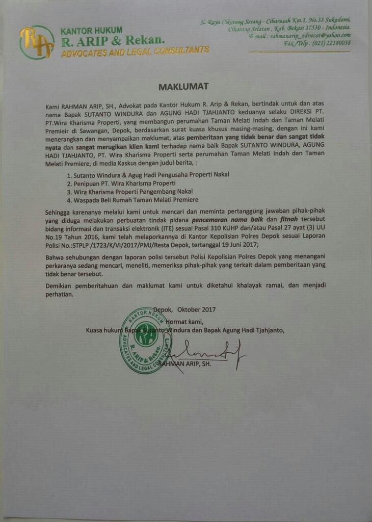 Sutanto Windura & Agung Hadi Pengusaha Properti Tidak Nakal