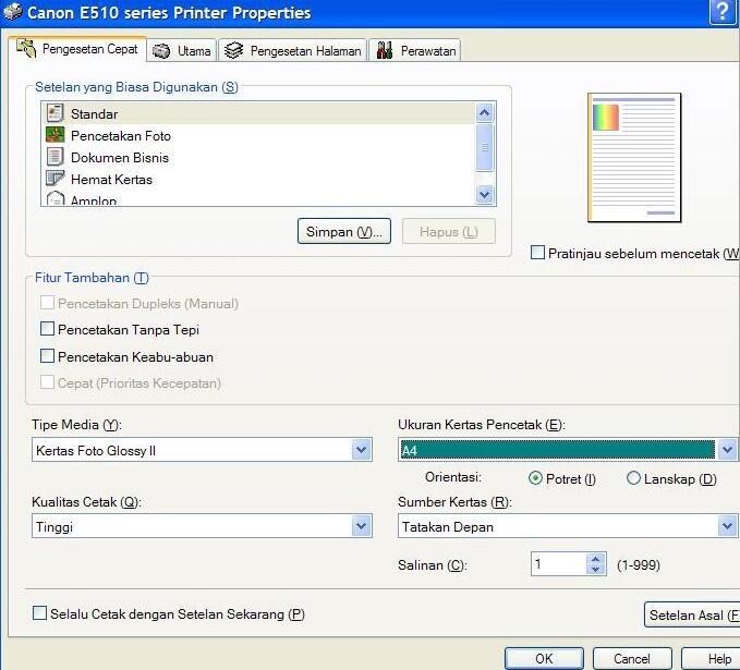 NGE-PRINT BUKU DENGAN SETTING “BOOK”