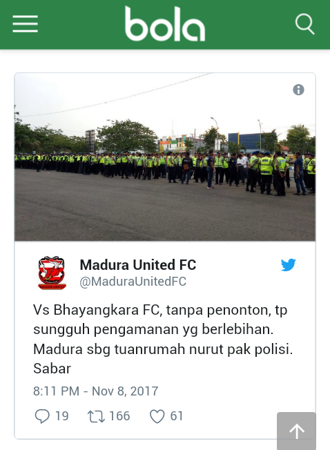 Madura United Merasa Diintimidasi saat Menjamu Bhayangkara FC?