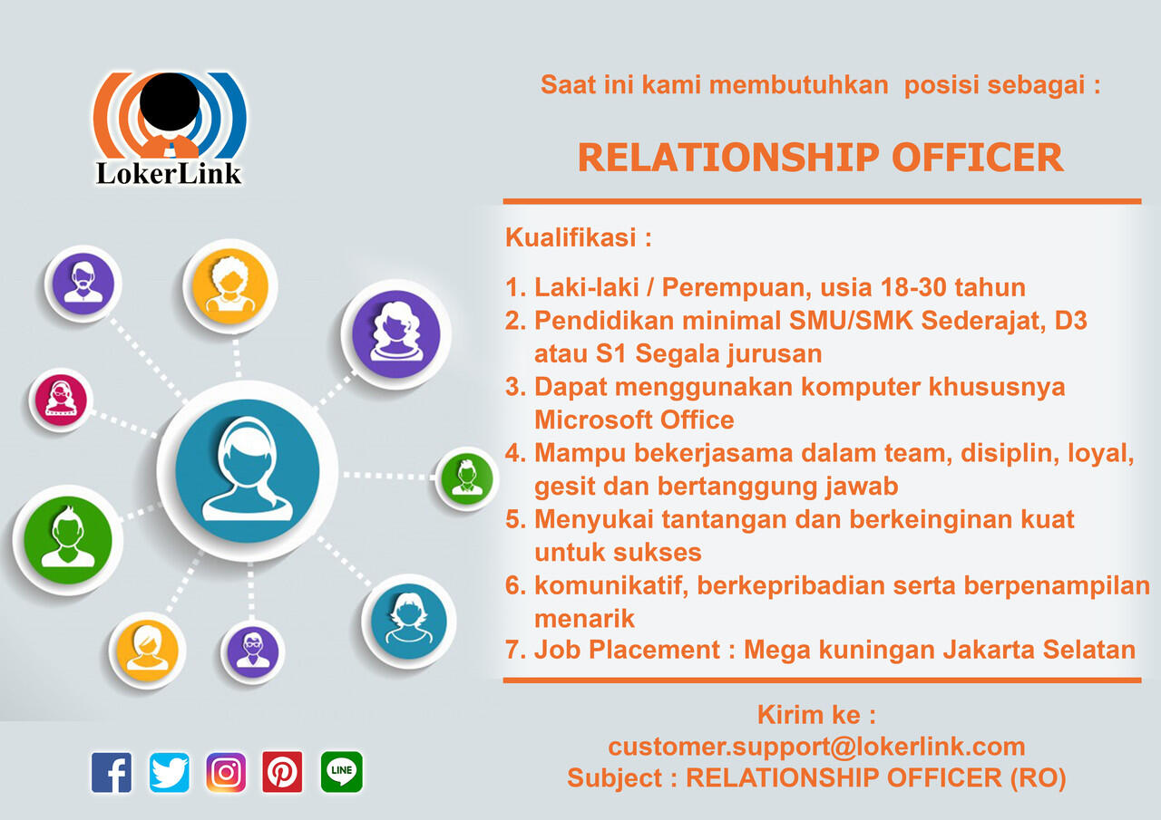 RELATIONSHIP OFFICER : Info LoKer Jakarta