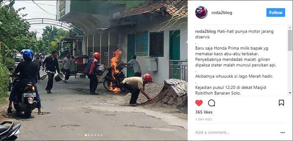 Motor Jarang Diservis Bisa Terbakar?