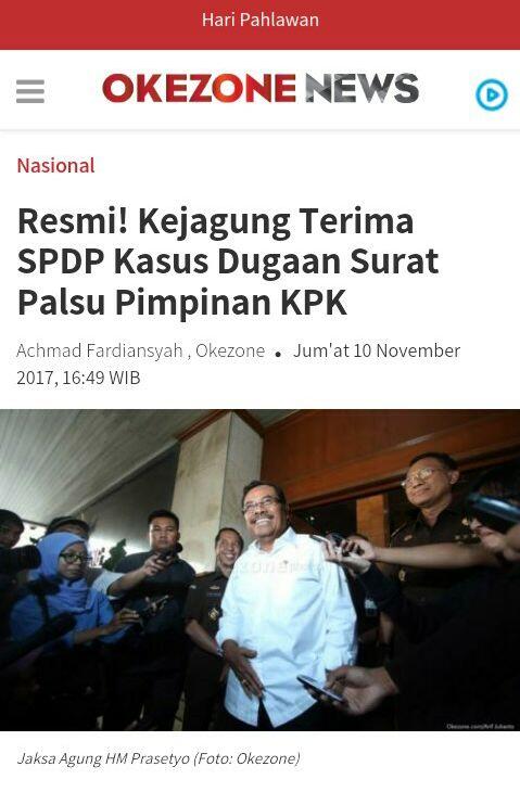 Resmi! Kejagung Terima SPDP Kasus Dugaan Surat Palsu Pimpinan KPK