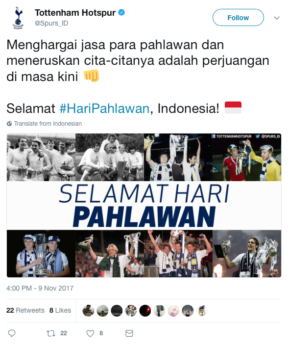 Klub Papan Atas Liga Inggris Ini Ikut Rayakan Hari Pahlawan