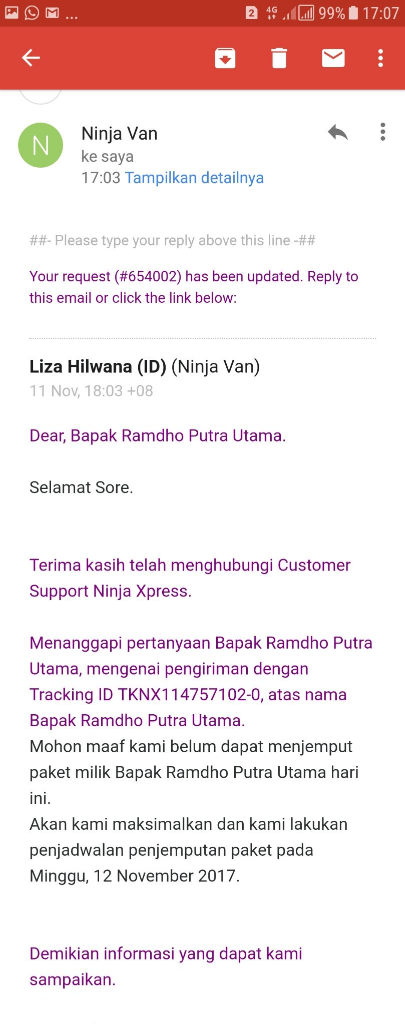 1st Experience Menggunakan Ninja Xpress