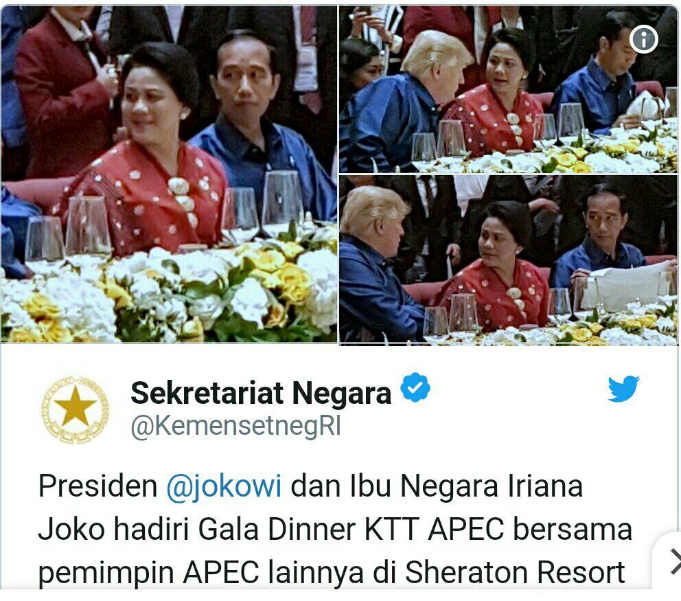 Tatapan Tajam Jokowi saat Ibu Negara Iriana Asyik Ngobrol Bareng Presiden Trump