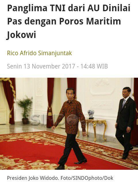 Panglima TNI dari AU Dinilai Pas dengan Poros Maritim Jokowi