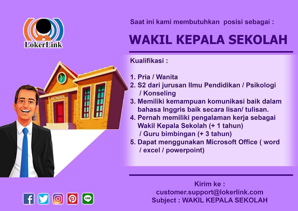 Lowongan kerja sebagai WAKIL KEPALA SEKOLAH